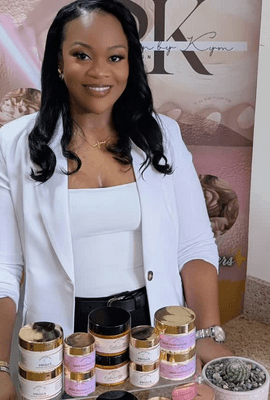 Kym, founder of SweetSkyn — natural skincare rooted in healing and self-care